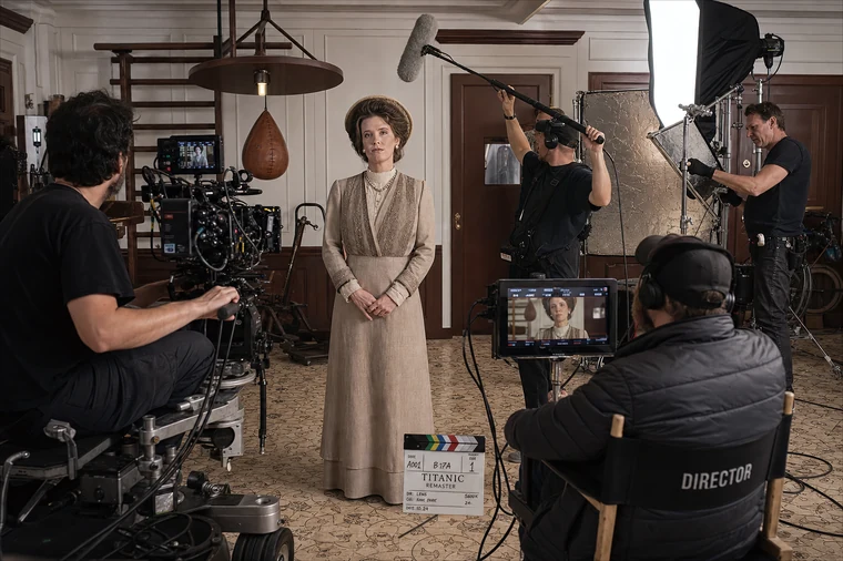 Behind the scenes — filming Penny Pringle on the gymnasium set