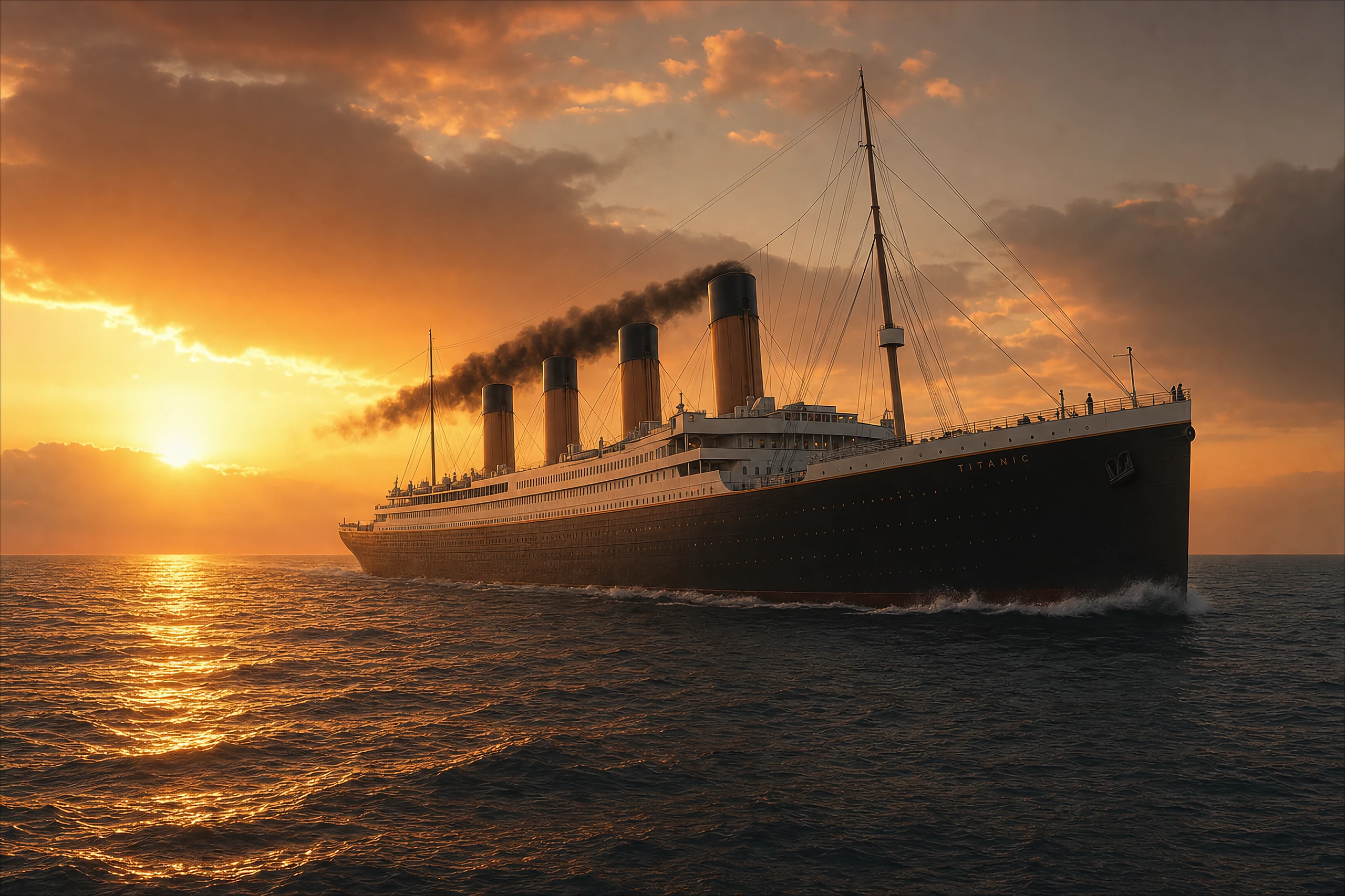 The Titanic at full steam